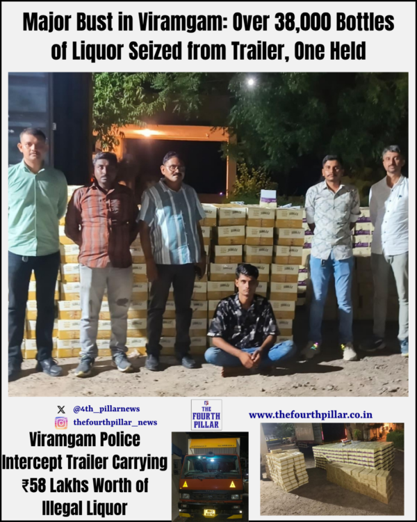 Viramgam Police Intercept Trailer Carrying ₹58 Lakhs Worth of Illegal Liquor